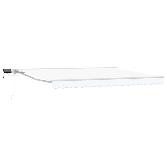 vidaXL Manual Awning Frame with LEDs White 5 x 3.5 m 2