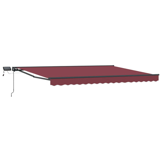 vidaXL Manual Awning Frame with LEDs Burgundy and Anthracite 5 x 3 m 2