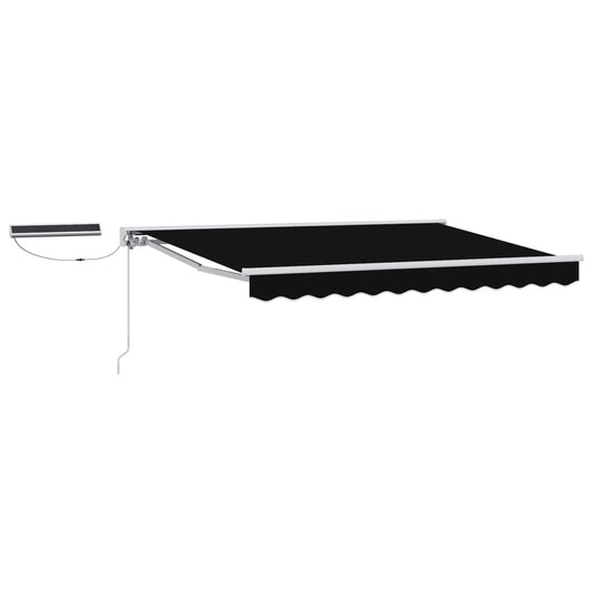 vidaXL Electric Retractable Awning Black and White 3 x 2.5 m 2