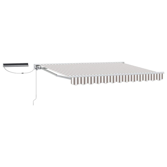 vidaXL Electric Retractable Awning Light Grey and White 3 x 2.5 m 2