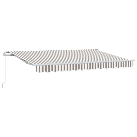 vidaXL Retractable Awning Light Grey and White 4 x 3 m 2