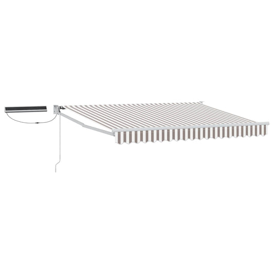 vidaXL Electric Retractable Awning Light Grey and White 4 x 3 m 2