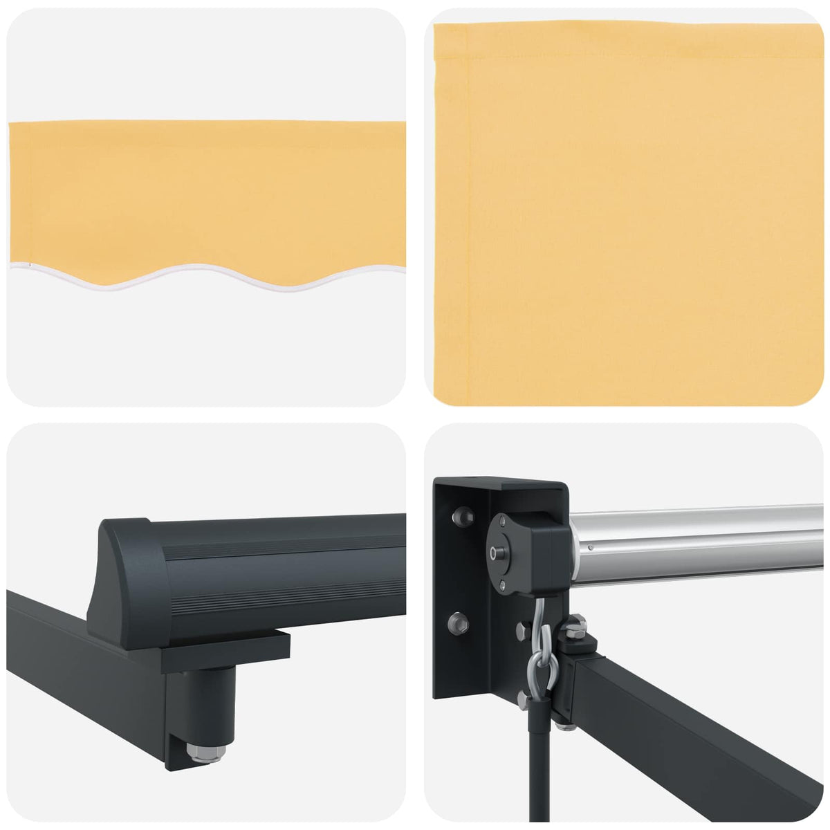 vidaXL Manual Retractable Awning with LEDs Sand 6