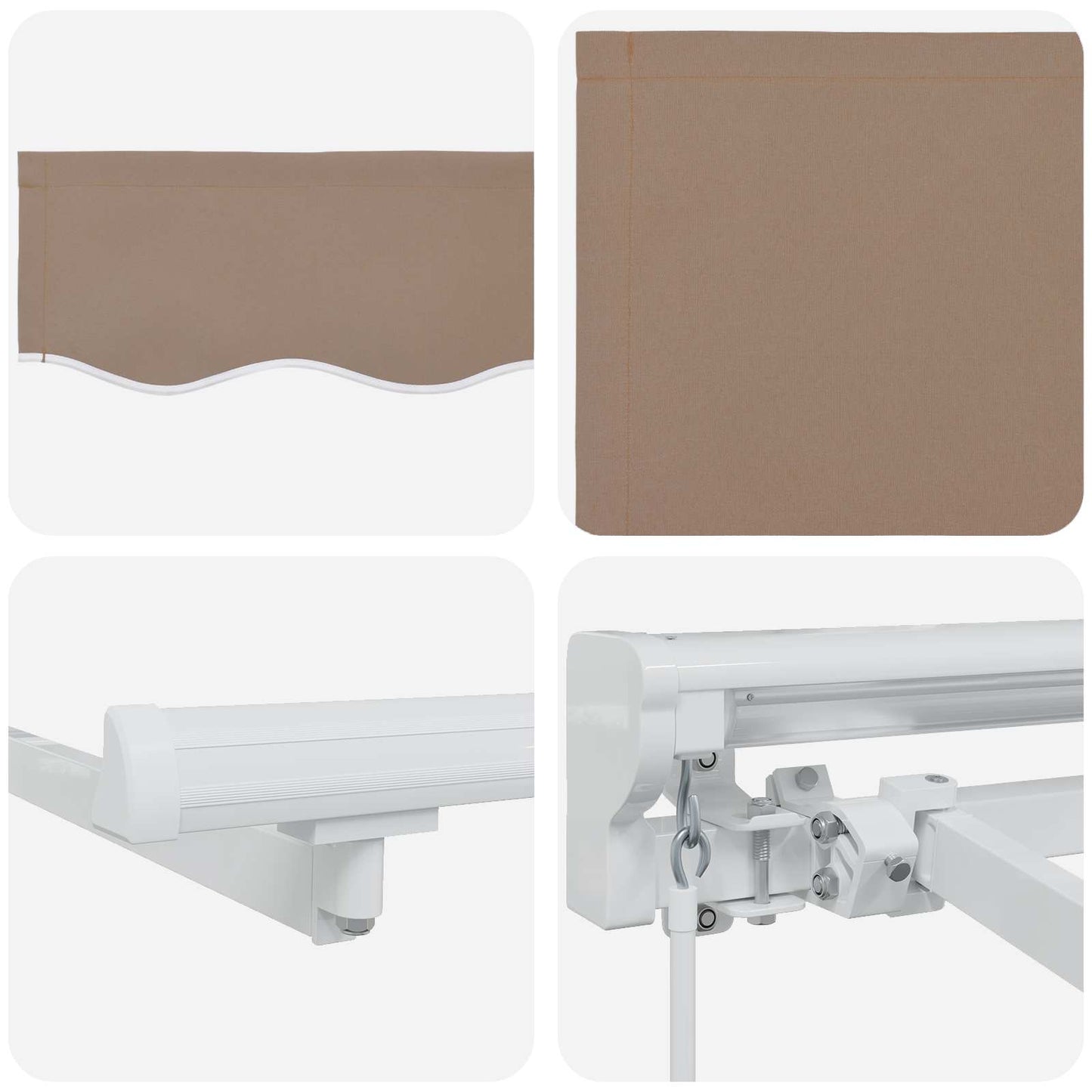 vidaXL Manual Retractable Awning Taupe 5 x 3 m Polyester and Aluminium 6