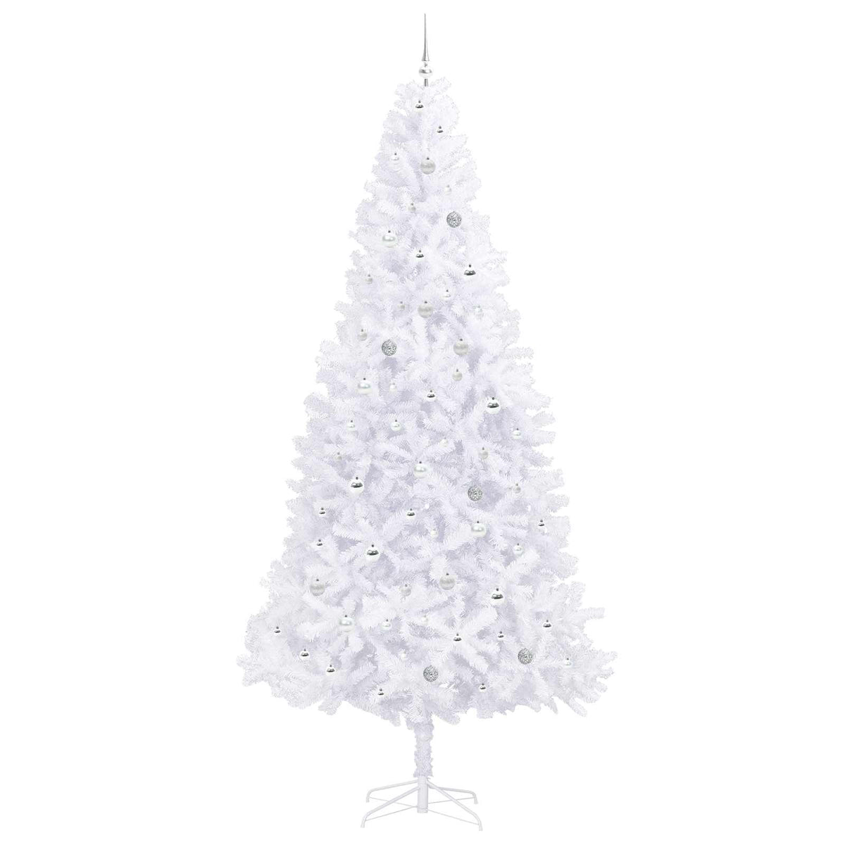 vidaXL Artificial Christmas Tree with Stand White 300 cm PVC and Steel 4