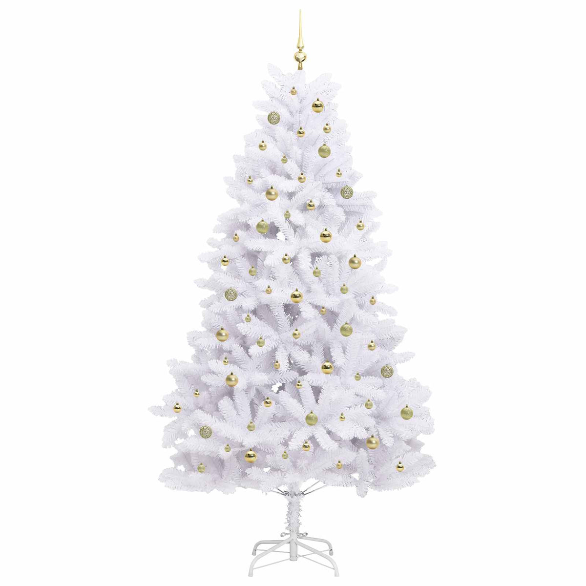 vidaXL Artificial Hinged Christmas Tree White 240 cm PVC and Steel 4
