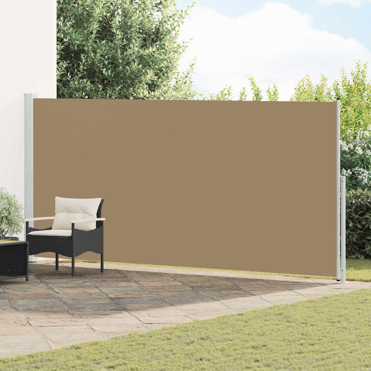 Patio Retractable Side Awning 180x314 cm Drop 300 cm Taupe