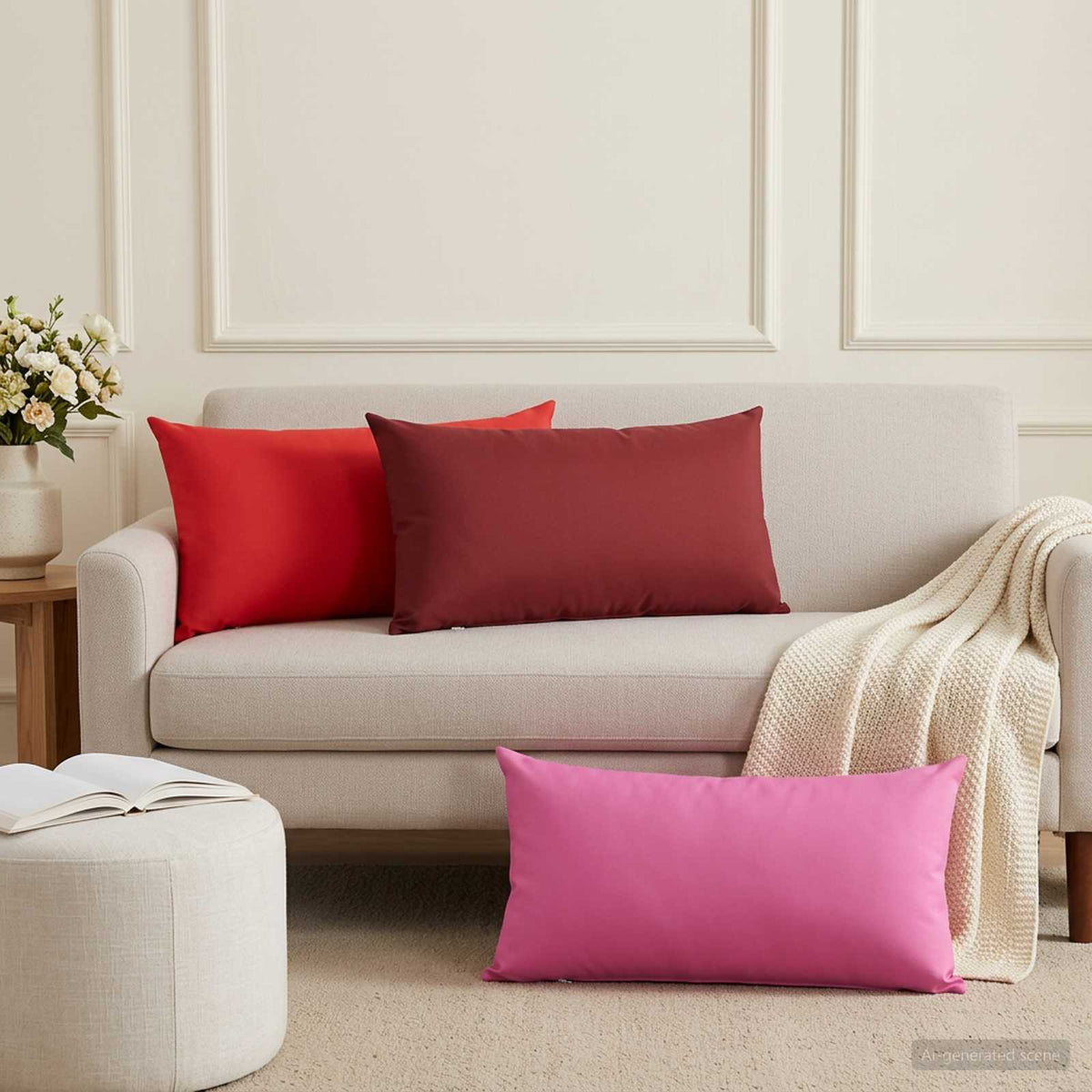 Throw Pillow HEERLEN Polyester 6 pcs 40 x 70 cm Pink