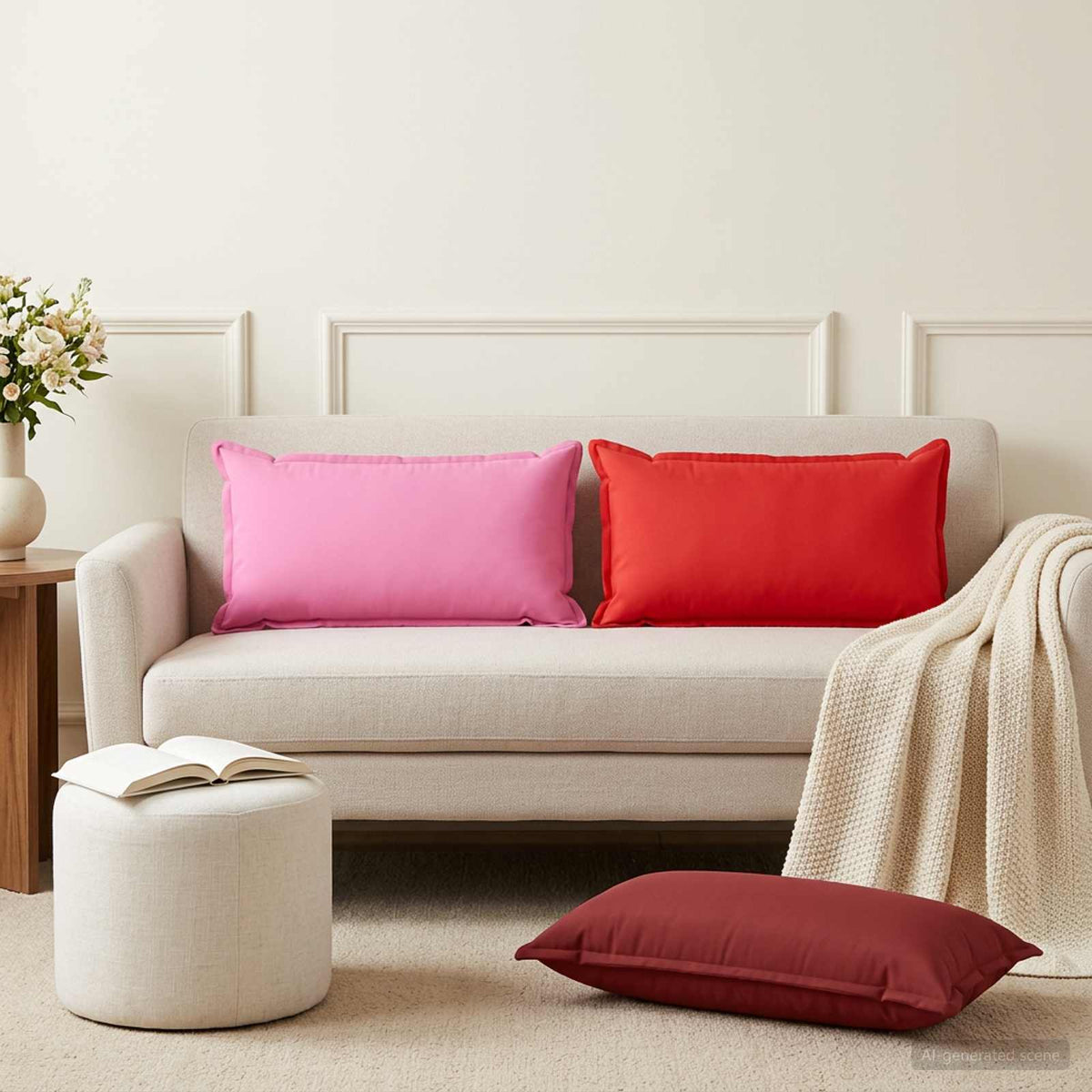 Throw Pillow HOUTEN 40 x 80 cm Polyester 6 pcs Pink