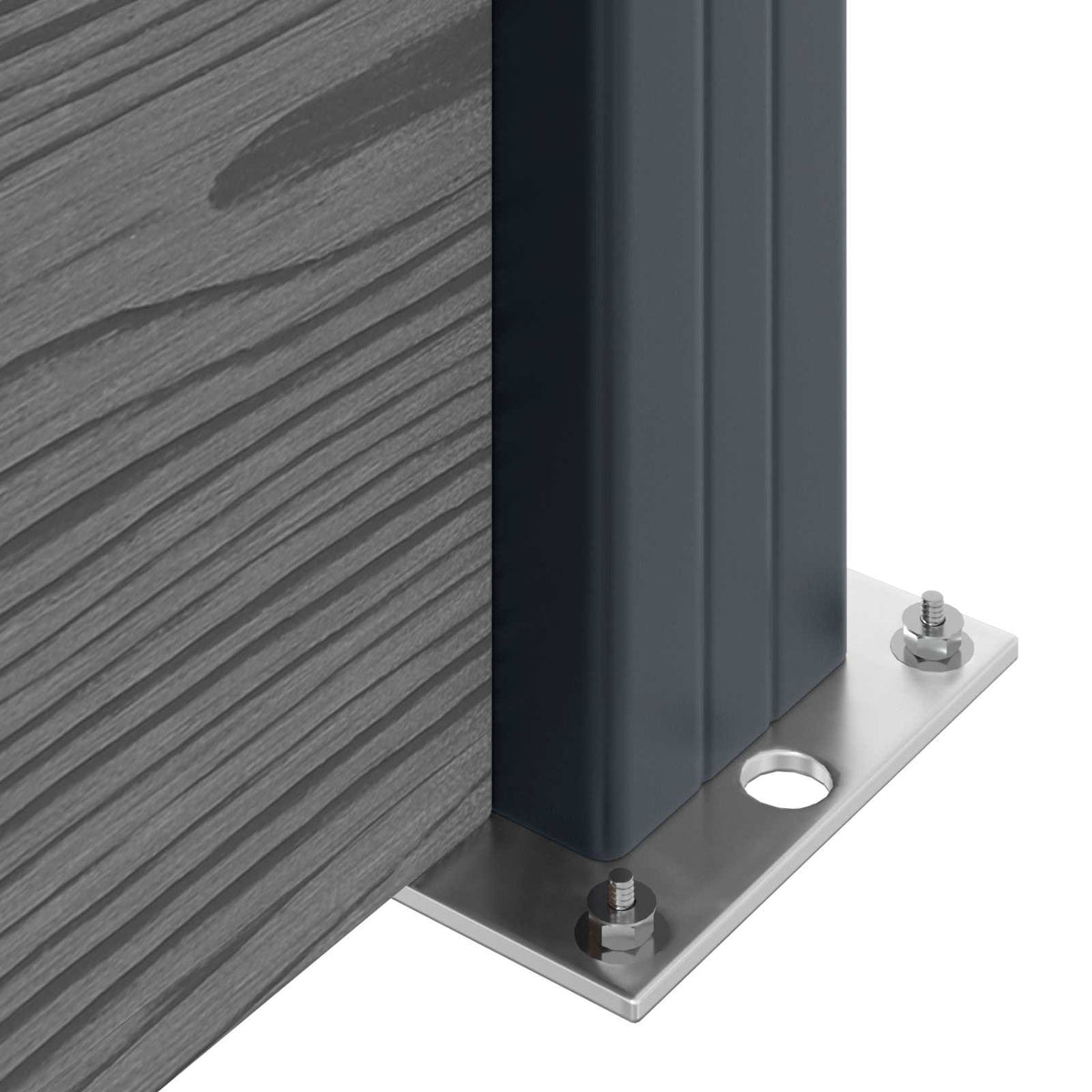 vidaXL Fence Set 526 x 186 cm WPC and Aluminium Grey 6