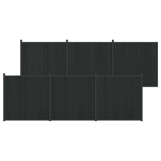 vidaXL Fence Panel 6 pcs 1055 x 186.5 cm WPC and Aluminium Black 2