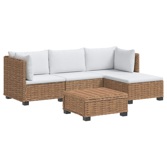 vidaXL 5 pcs Rattan Lounge Set with Cushions GENDT Natural Rattan 2