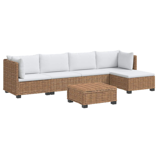 vidaXL 6 pcs Rattan Lounge Set with Cushions GENDT Natural Rattan 2