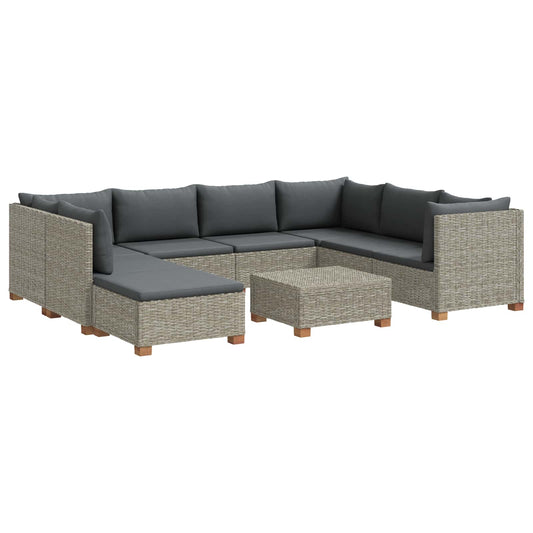 vidaXL 9 pcs Rattan Lounge Set with Cushions GENDT Natural Rattan 2
