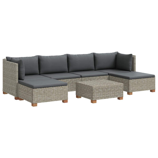 vidaXL 7 pcs Rattan Lounge Set with Cushions GENDT Natural Rattan 2