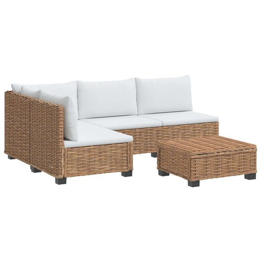 vidaXL 5 pcs Rattan Lounge Set with Cushions GENDT Natural Rattan 2