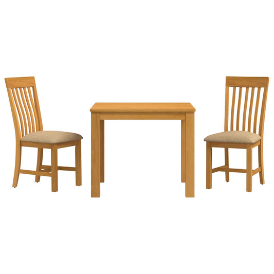 Dining Set RIJSWIJK 5 pcs Solid Oak Wood Beige 90 cm 90 cm Table + 2x chair