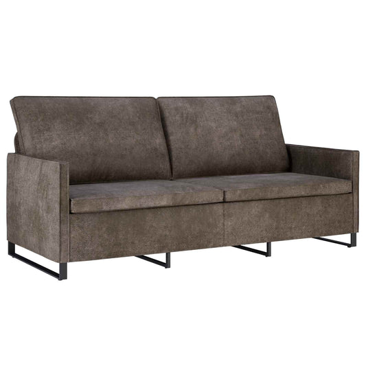 vidaXL 3 Seater Sofa Dark Grey 190 x 81 x 82 cm Faux Suede Fabric 2