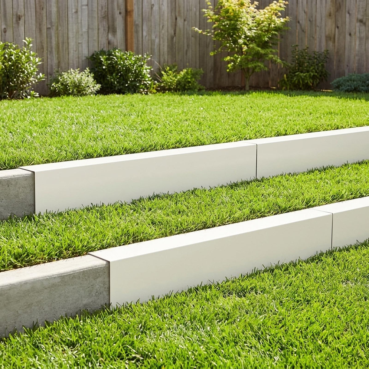 Garden Cover Profile 100 x 20 x 15 cm Steel 10 pcs White