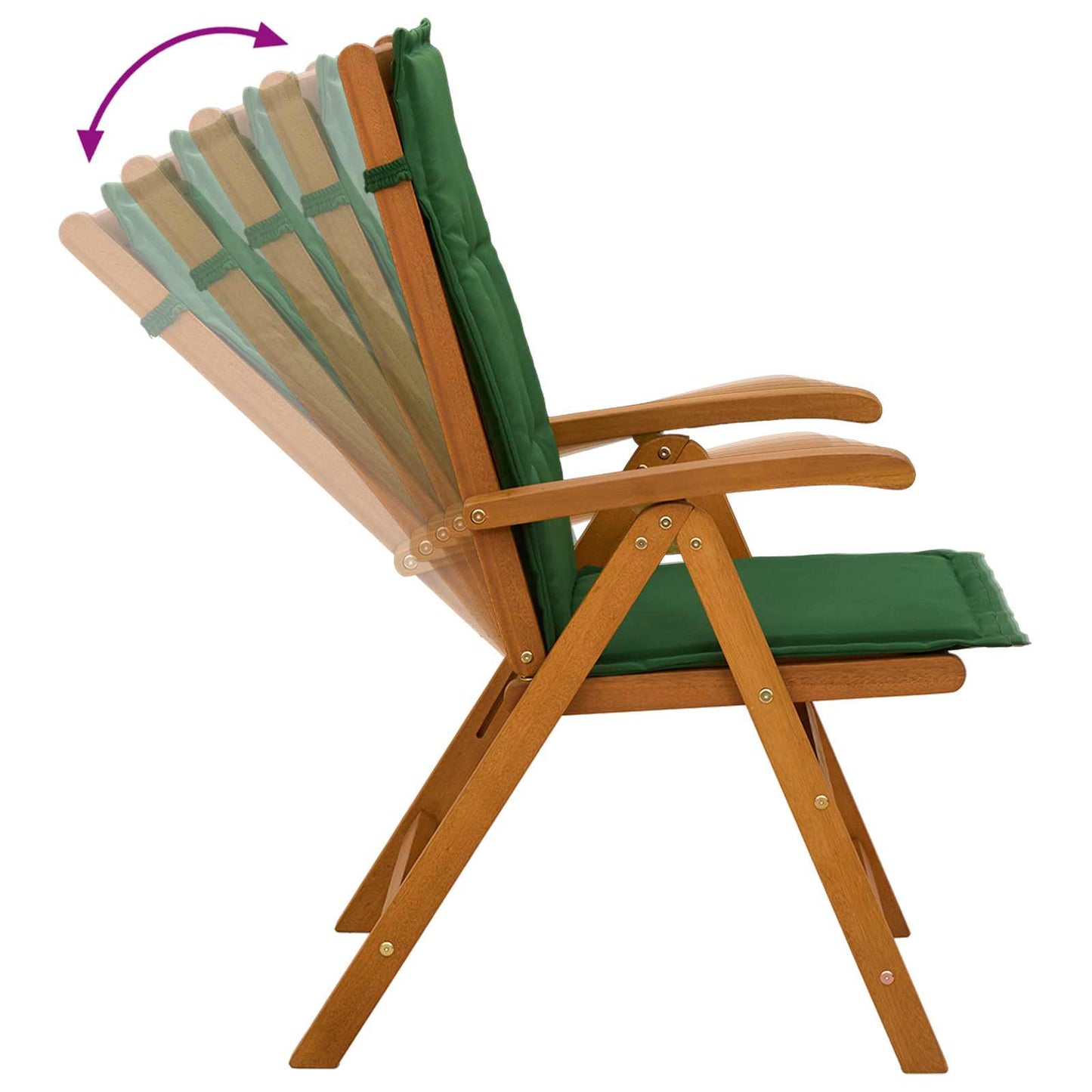 vidaXL Reclining Garden Chairs 6 pcs Natural Solid Acacia Wood 6