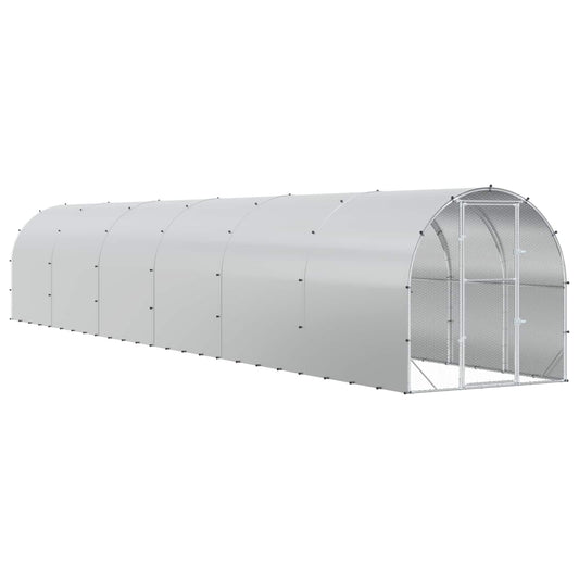vidaXL Chicken Coop Silver 1200 x 200 x 200 cm Galvanised Steel 2