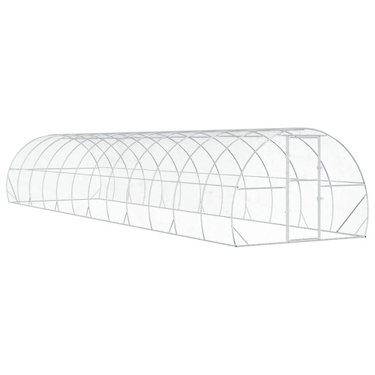 vidaXL Chicken Coop Silver 1200 x 300 x 200 cm Galvanised Steel 2