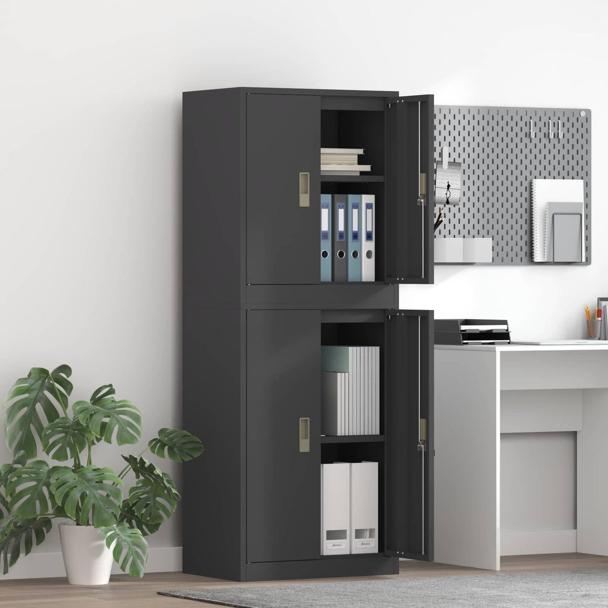 vidaXL Storage Cabinet 2 pcs 60 x 40 x 210 cm Steel