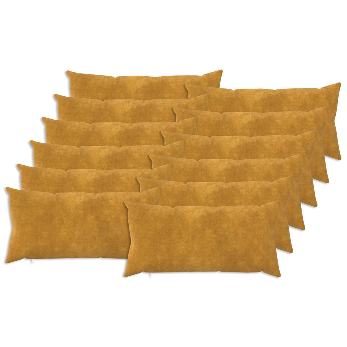 Cushion with Pillow HEERLEN Microfiber Fleece 12 pcs 40 x 80 cm Yellow