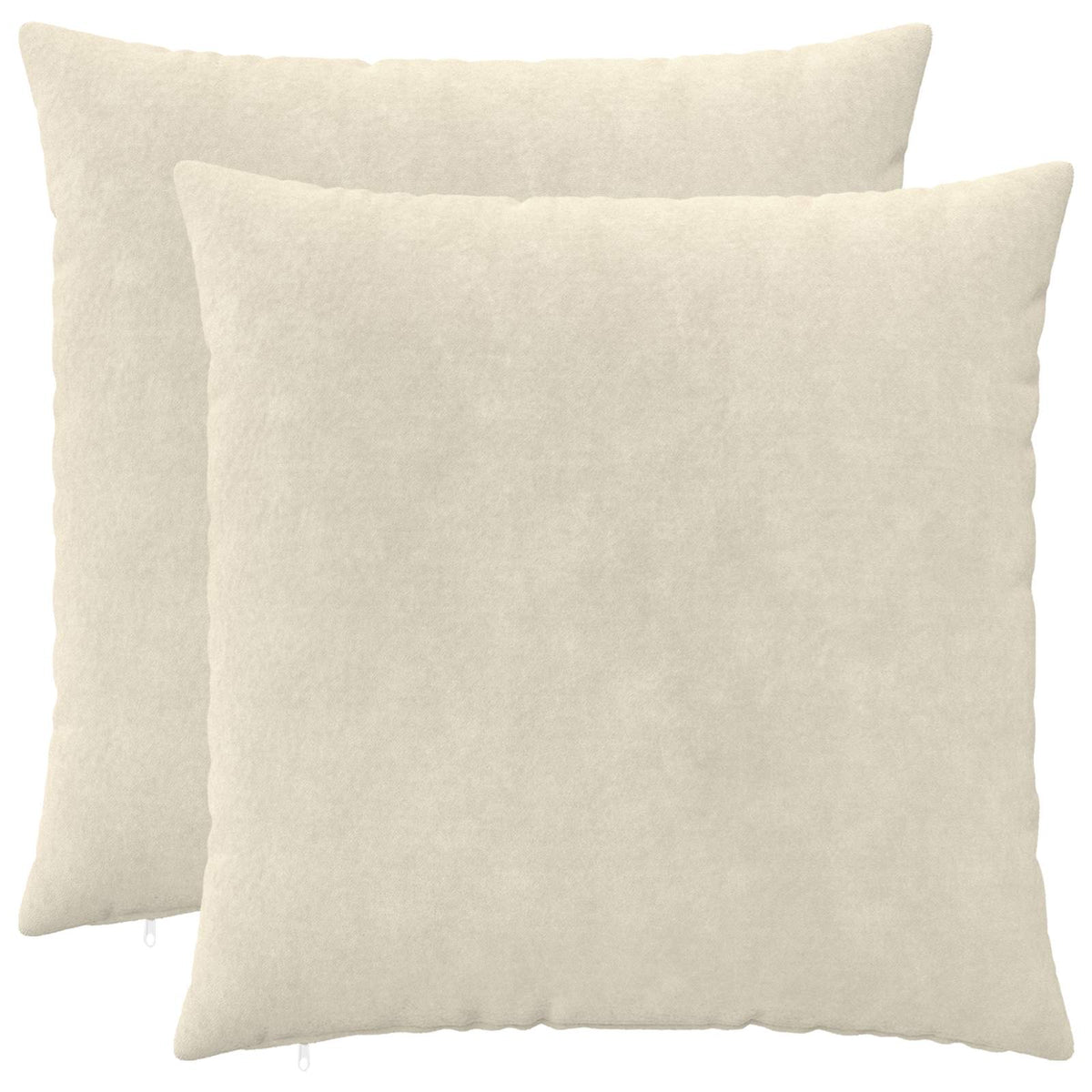 Throw Pillow HEERLEN Microfiber Fleece 2 pcs Cream 80 x 80 cm