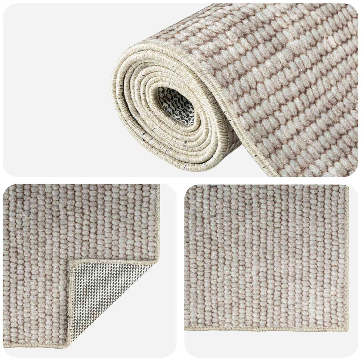 vidaXL Rug Beige 300 x 400 cm 100% Polyester 3 mm Washable 4