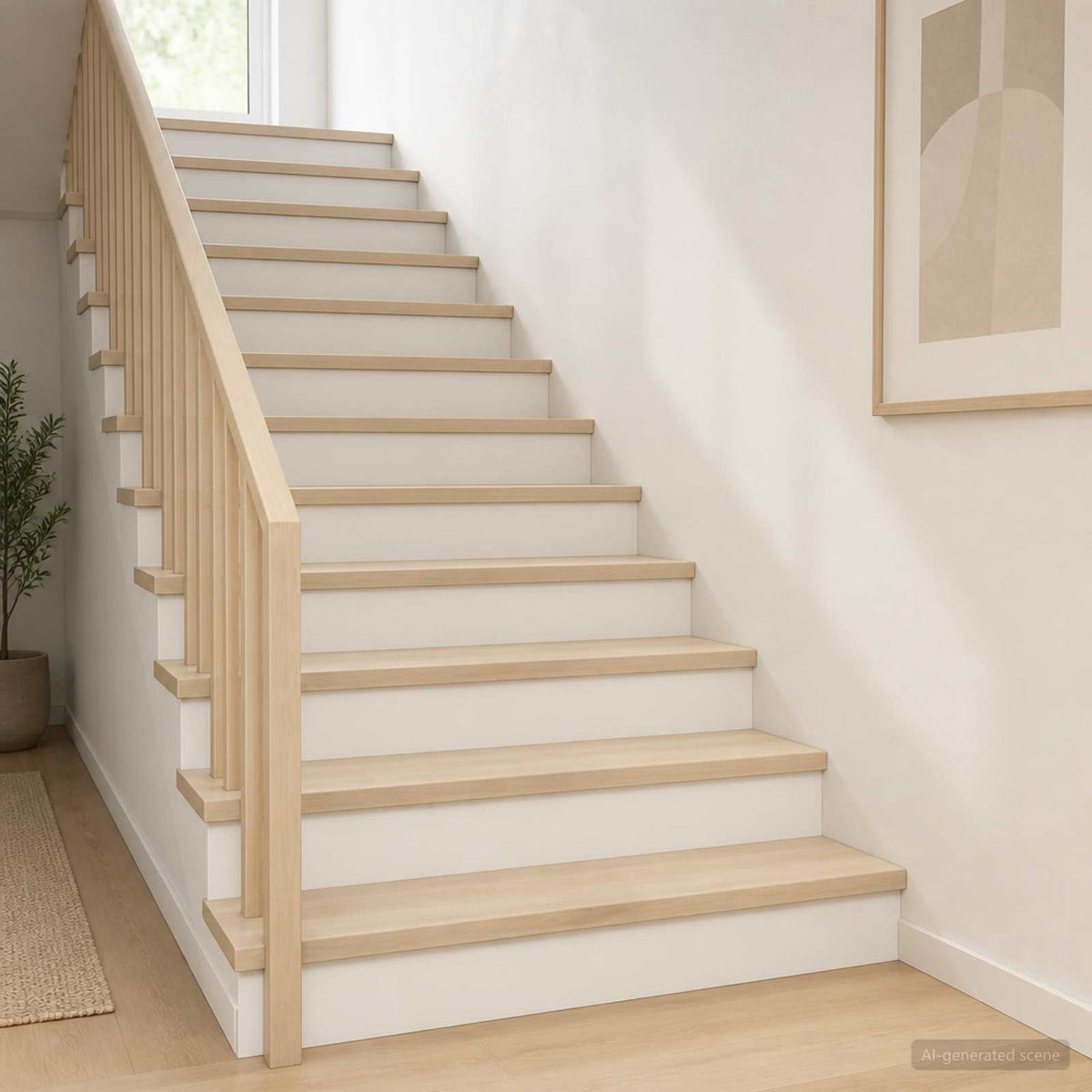 Stair Tread Solid Oak Wood Depth 30 cm 2 pcs White 100 cm