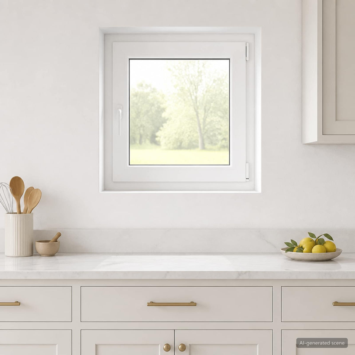 Basement Window Internal Colour RISOR 40 x 70 cm Tilting and Turn Right White Three-layer 70 cm