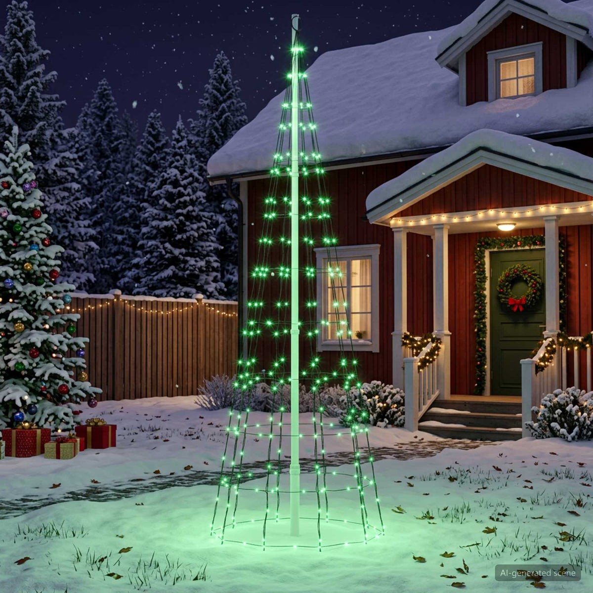 LED Christmas Tree EKENAS 168 LEDs Steel 300 cm