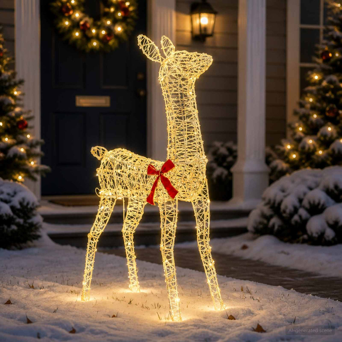 3D Christmas Reindeer LOVIISA 110 LEDs Width 70 cm Warm white