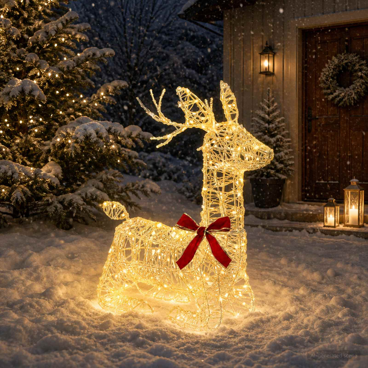 3D Christmas Reindeer LOVIISA 140 LEDs Warm white