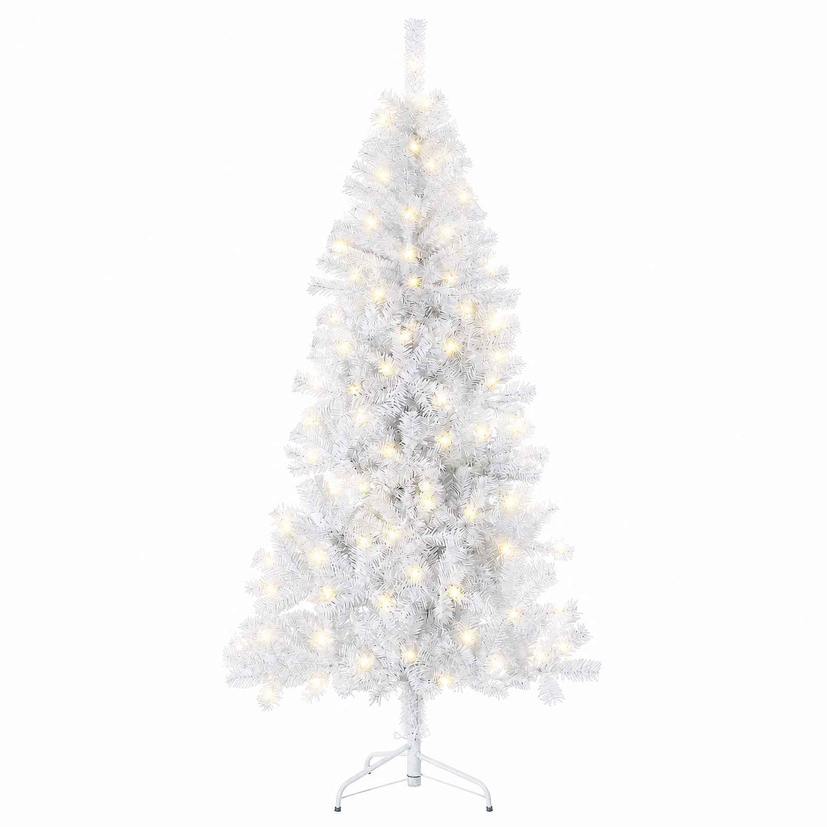 vidaXL Artificial Hinged Christmas Tree 240 cm 300 LEDs Warm White 4