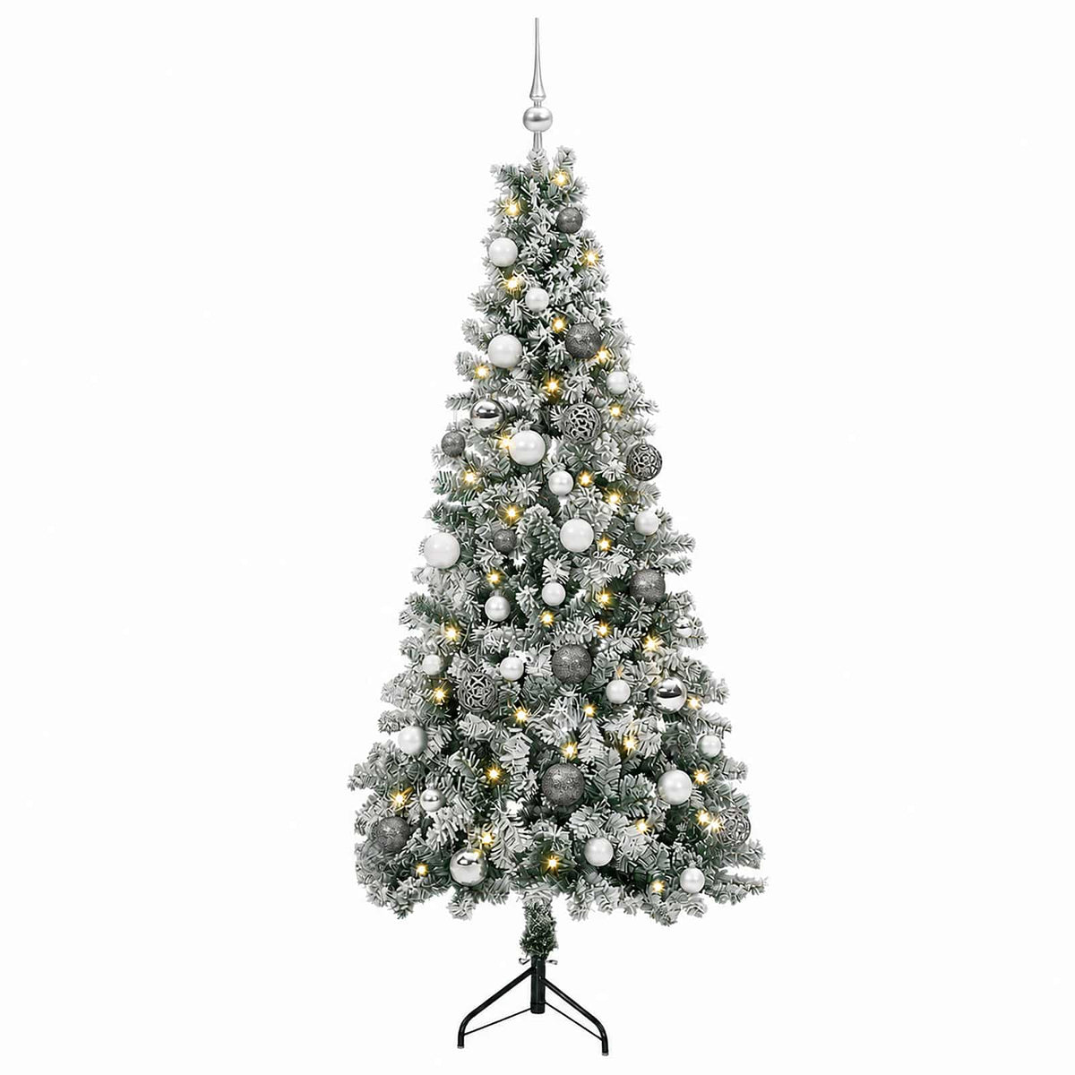 vidaXL Artificial Christmas Tree with Bauble 120 cm 150 LEDs 4