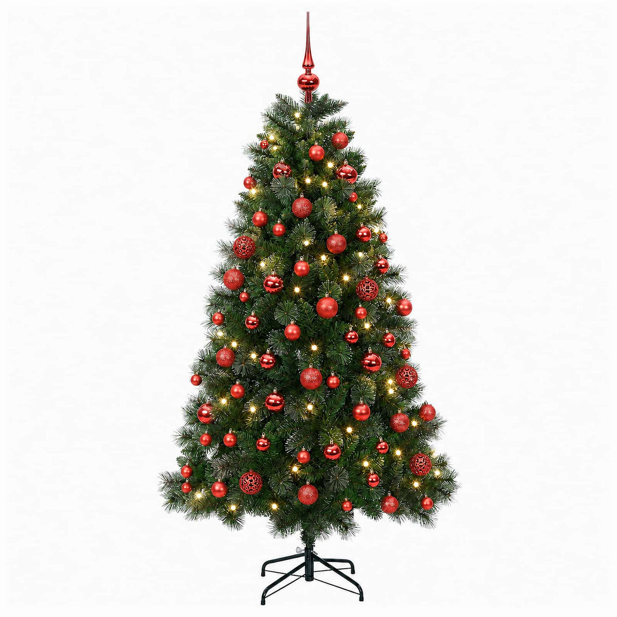 vidaXL Artificial Christmas Tree with Bauble 180 cm 300 LEDs 4