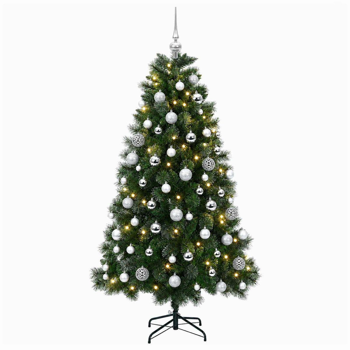 vidaXL Artificial Christmas Tree with Bauble 180 cm 300 LEDs 4