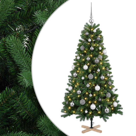 vidaXL Artificial Christmas Tree with Bauble 150 cm 150 LEDs 2
