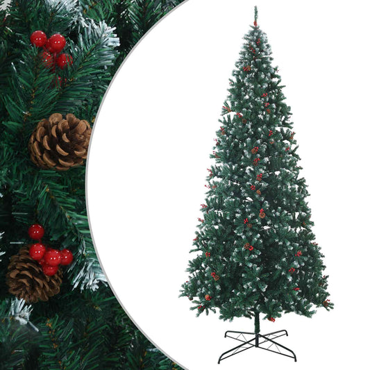 vidaXL Artificial Christmas Tree 500 cm PVC and Steel Green and White 2