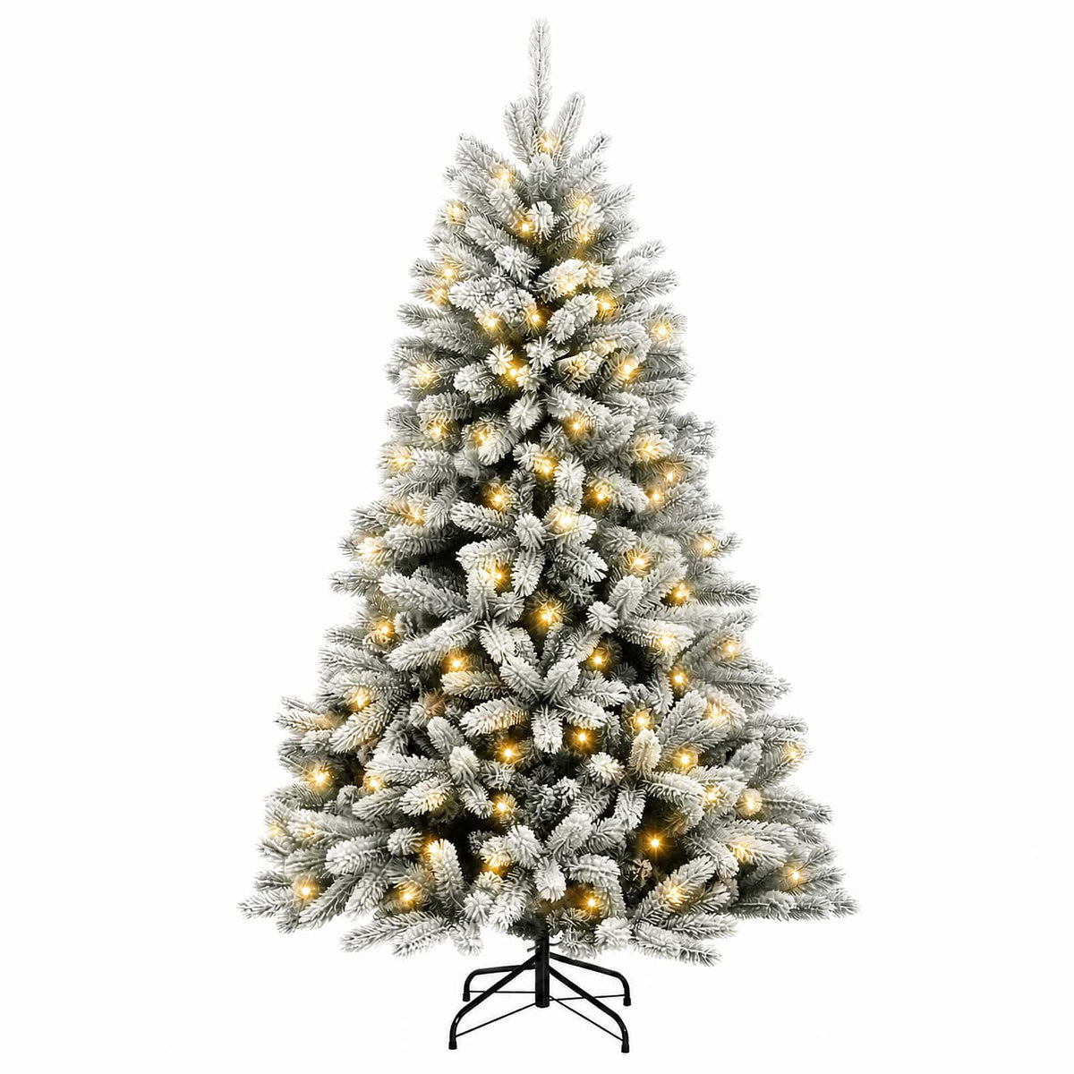 vidaXL Artificial Hinged Christmas Tree 120 cm 150 LEDs Warm White 4