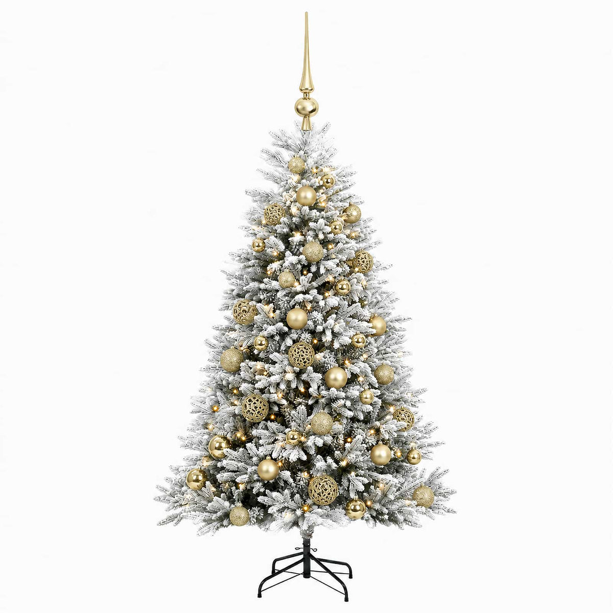 vidaXL Artificial Christmas Tree with Bauble 120 cm 150 LEDs 4