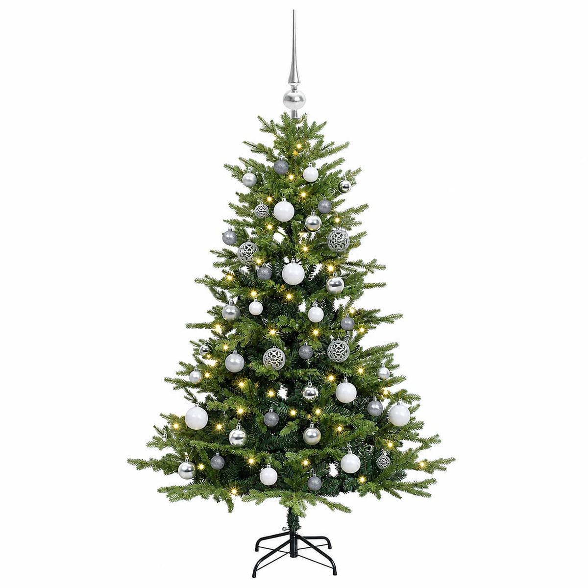 vidaXL Artificial Christmas Tree with Bauble 120 cm 150 LEDs 4