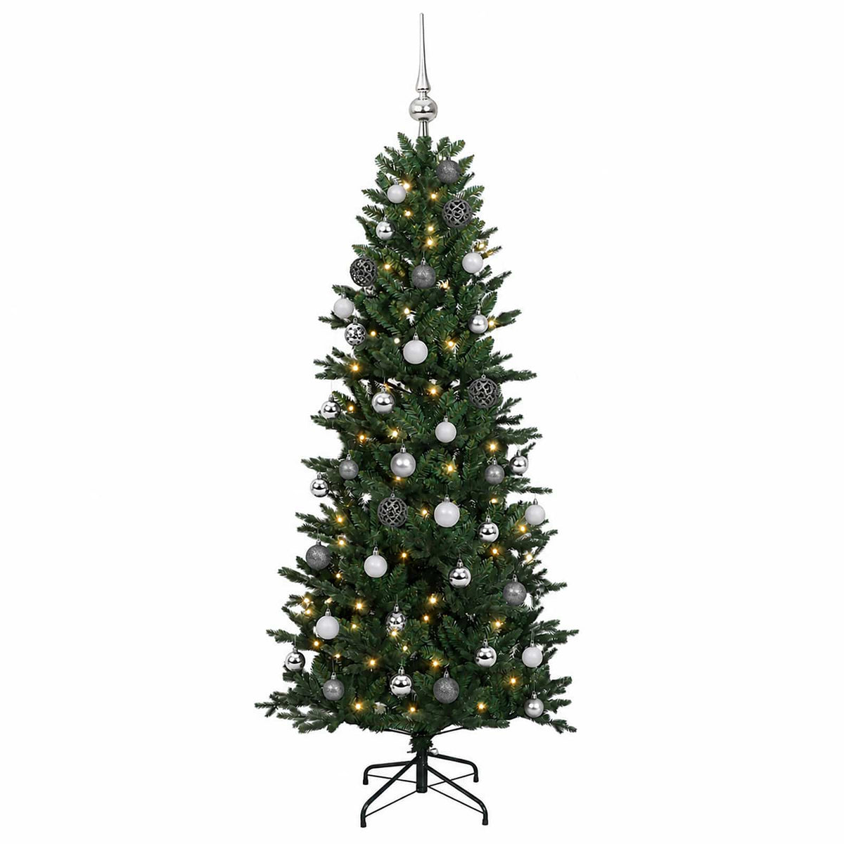 vidaXL Artificial Christmas Tree with Bauble 150 cm 150 LEDs 4