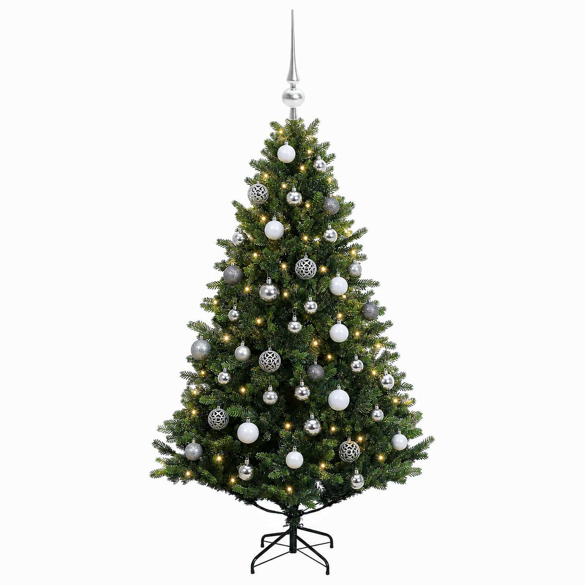 vidaXL Artificial Christmas Tree with Bauble 150 cm 150 LEDs 4