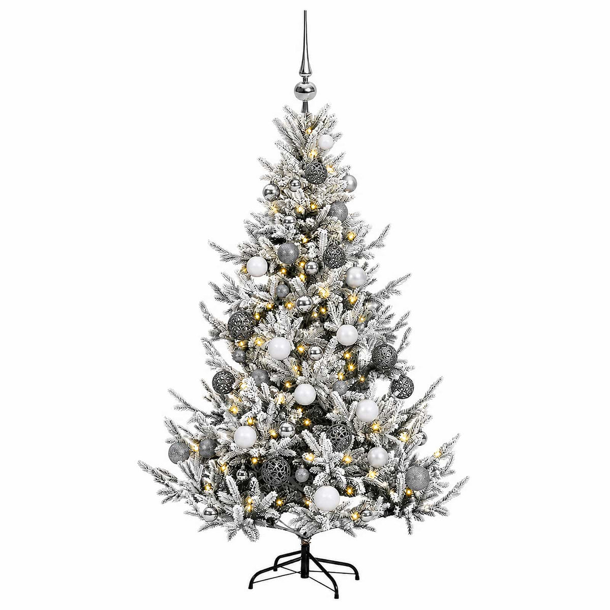 vidaXL Artificial Christmas Tree with Bauble 120 cm 150 LEDs 4