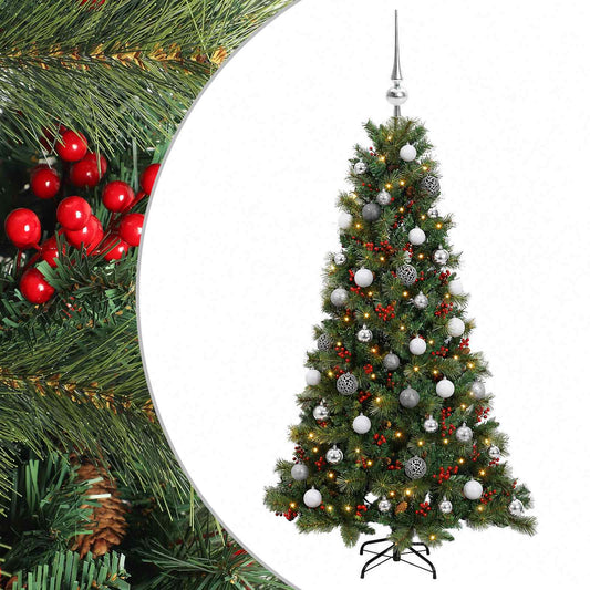 vidaXL Artificial Christmas Tree with Bauble 150 cm 150 LEDs 2