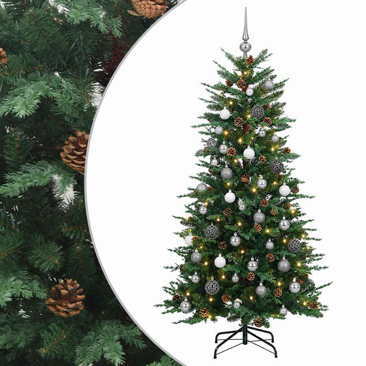 vidaXL Artificial Christmas Tree with Bauble 120 cm 150 LEDs 2