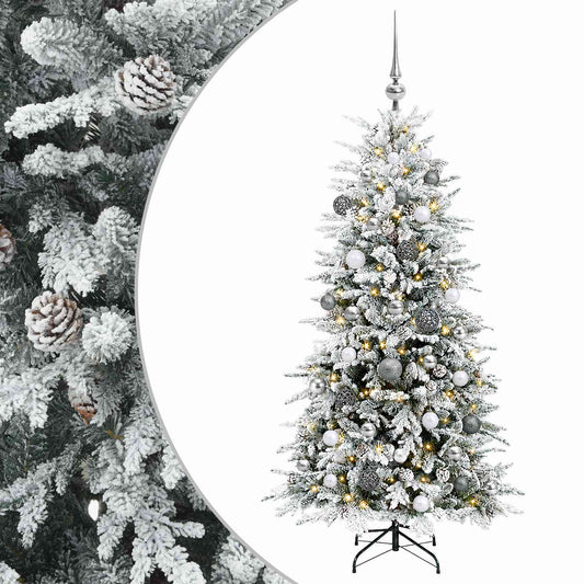 vidaXL Artificial Christmas Tree with Bauble 120 cm 150 LEDs 2